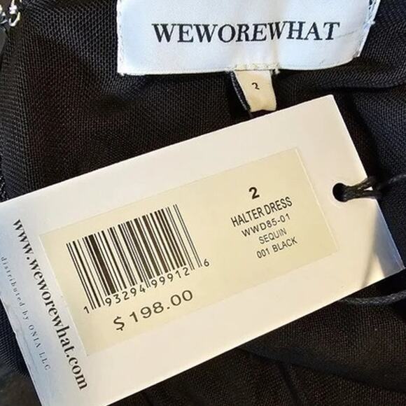 NWT Weworewhat Sequin Halter Dress Full Length Maxi Dress Sleeveless 2 Black - Picture 11 of 16